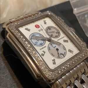 Michele Silver Diamond Watch